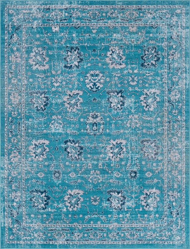 9' x 12' Channing · Border rug, blue