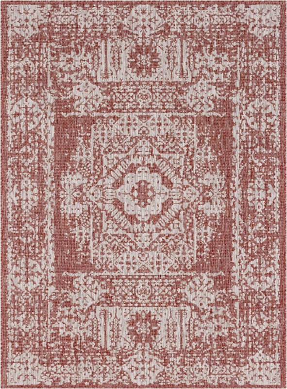 Hayden · Border Outdoor Rug, rustred
