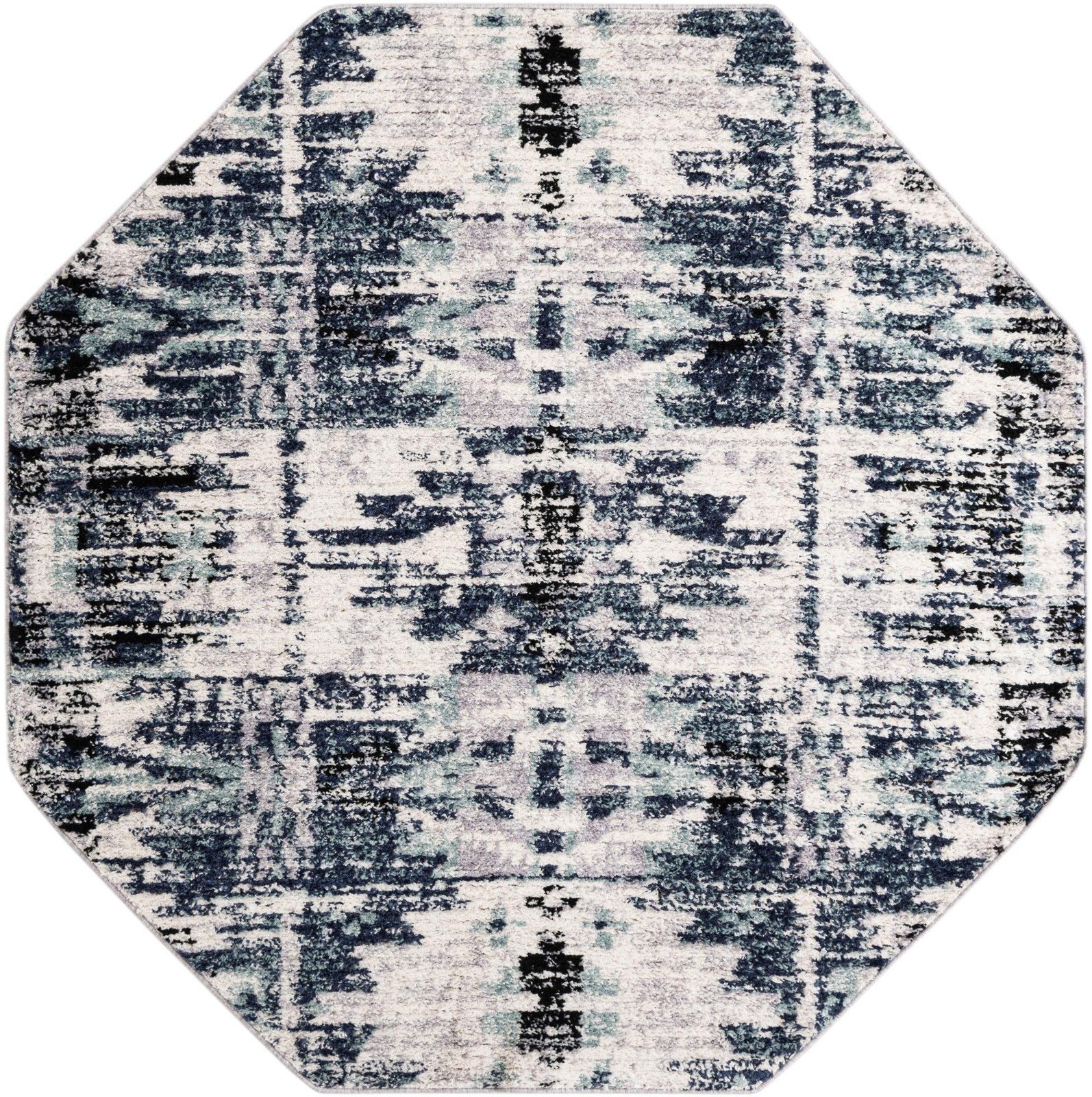 7' x 7' Littleton · Abstract rug, blue