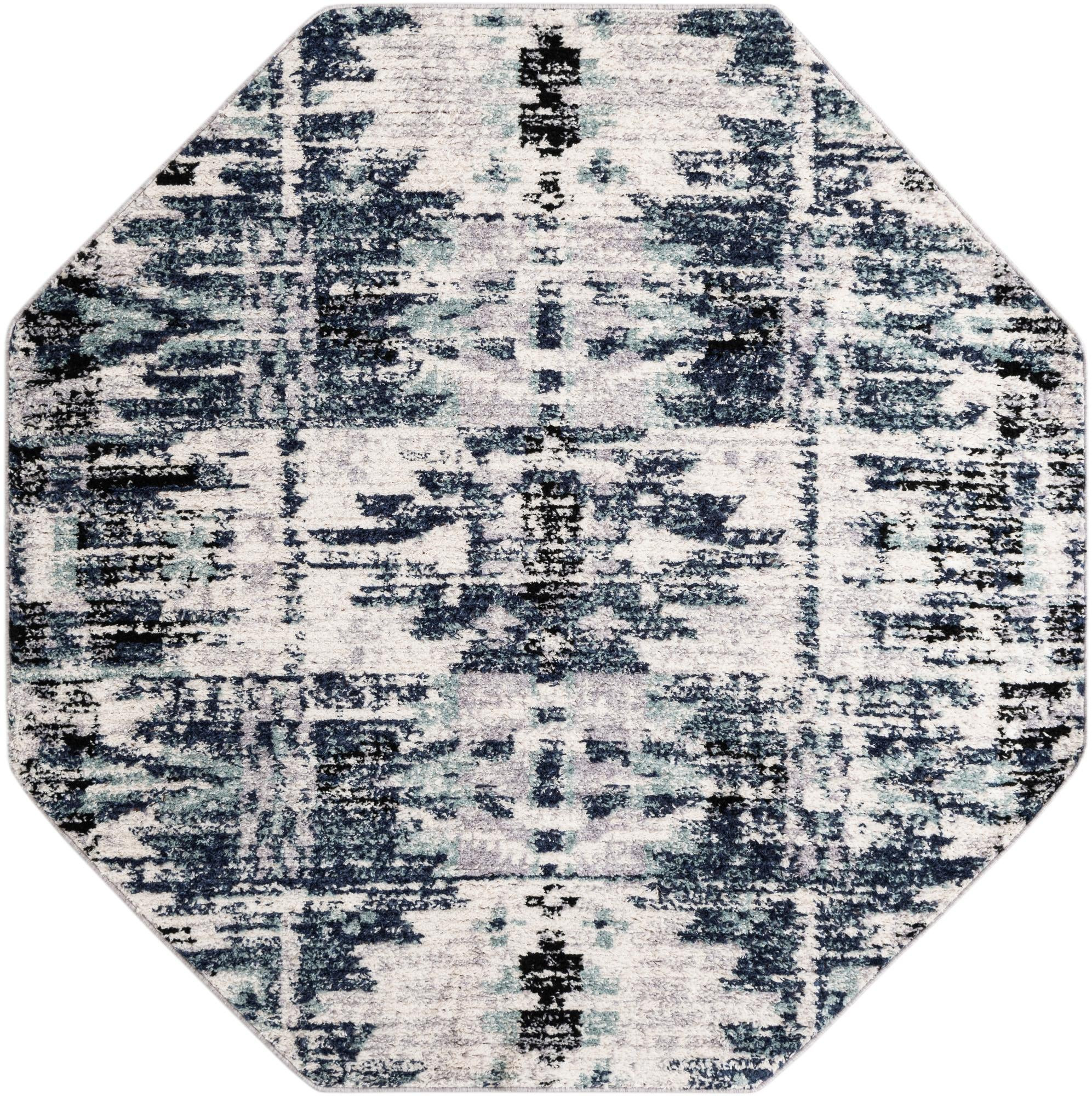 7' x 7' Littleton · Abstract rug, blue