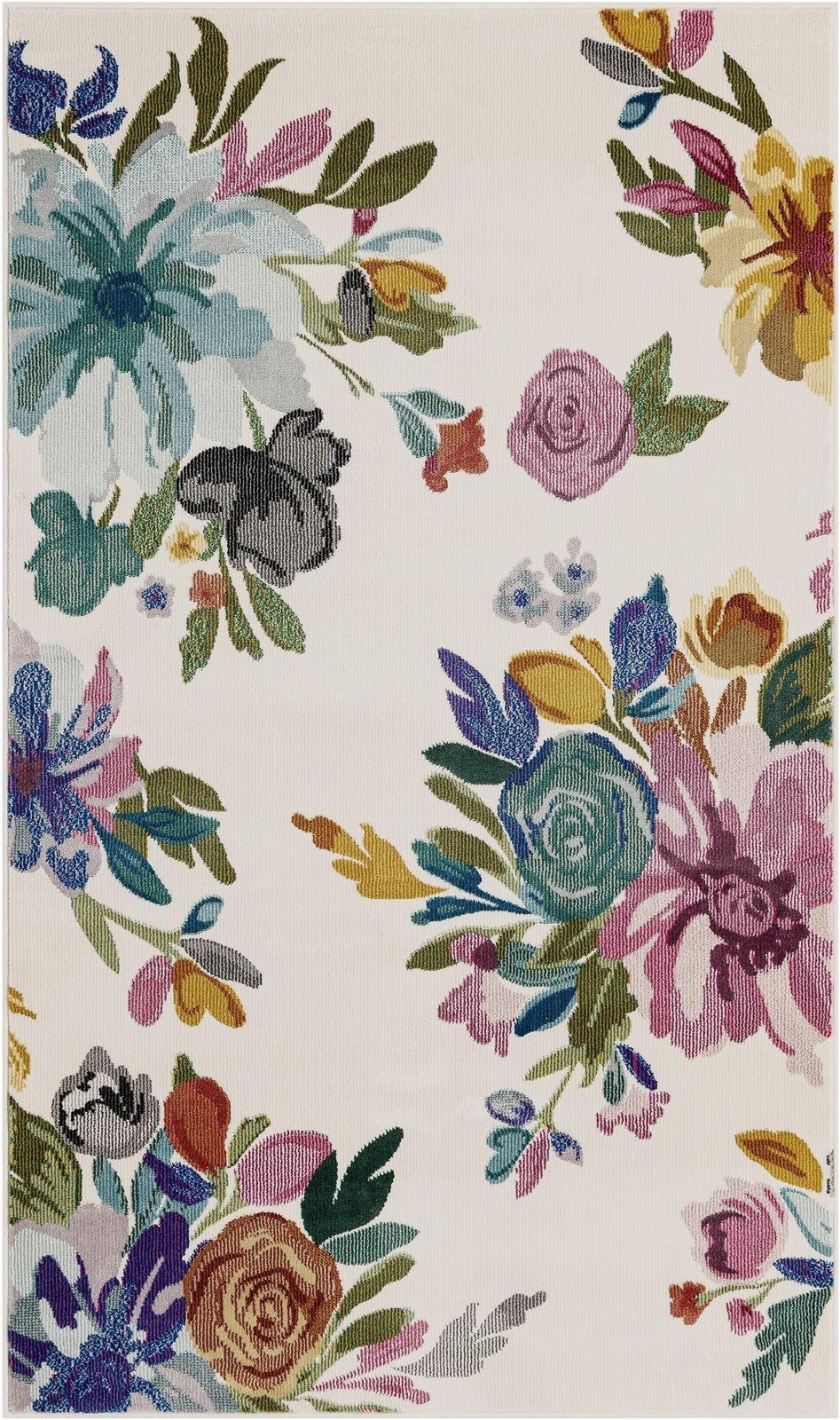3' 3 x 5' 3 Hastings · Floral / botanical rug, ivory