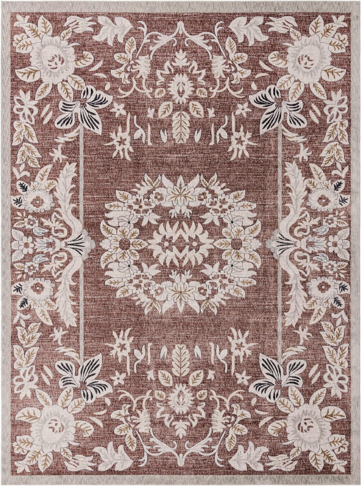 10' x 13' Sanborn · Border rug, dusty rose