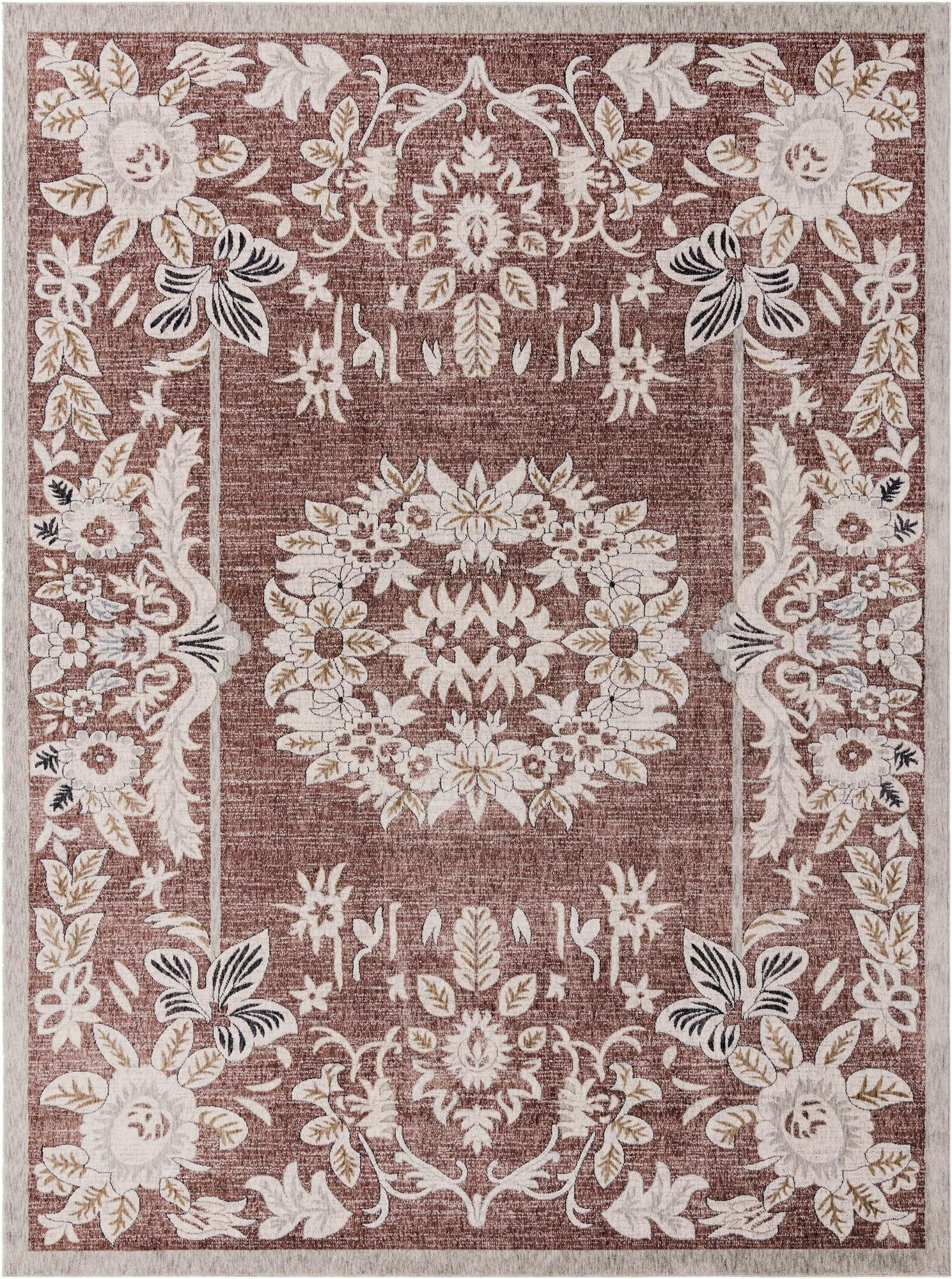 10' x 13' Sanborn · Border rug, dusty rose
