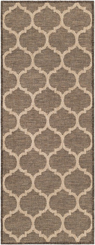 2' x 5' 3 Flora · Trellis rug, brown and natural