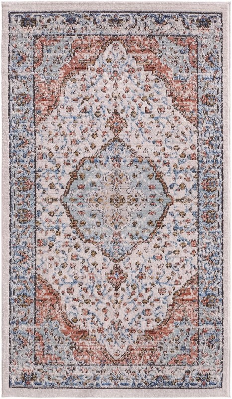 3' x 5' Gideon · Border rug, ivory