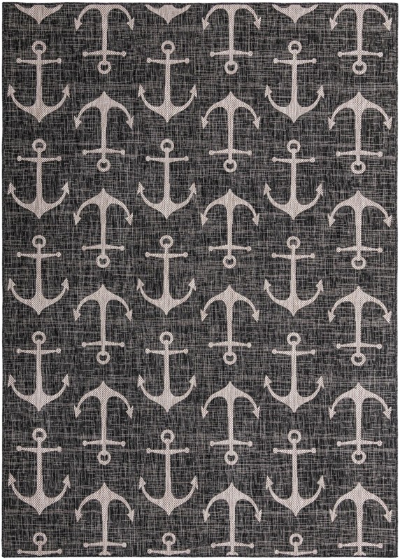 7' 10 x 11' Millbrook · Pictoral Outdoor Rug, charcoal