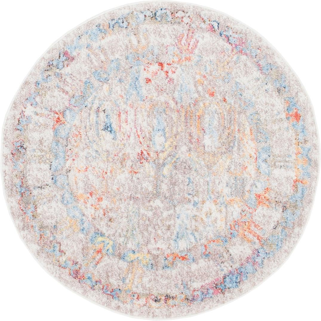 3' 3 x 3' 3 Mistral · Faded oriental rug, multi and ivory