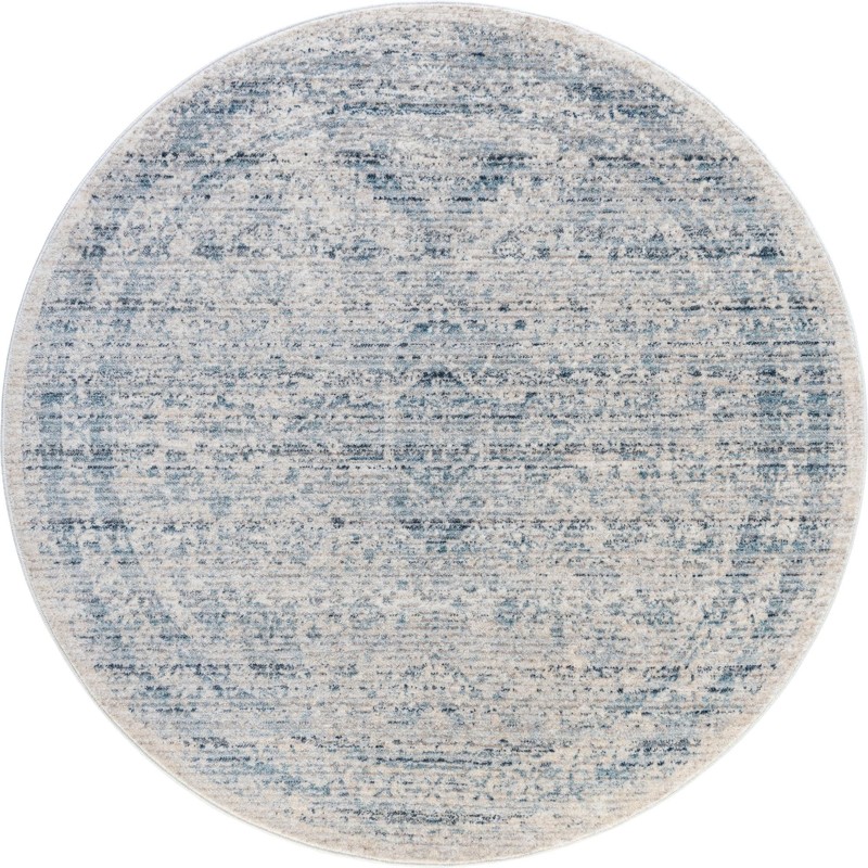 Harbin · Distressed medallion rug, blue and gray