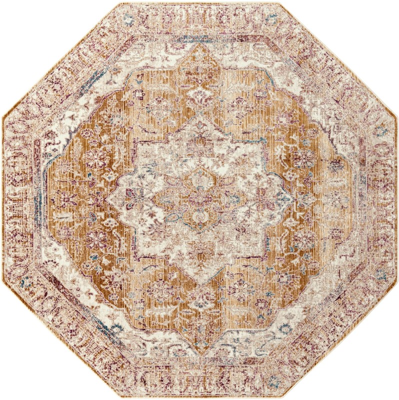 7' 10 x 7' 10 Denver · Border rug, yellow