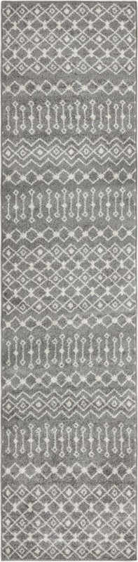 2' 7 x 12' Boswell · Geometric rug, gray and ivory