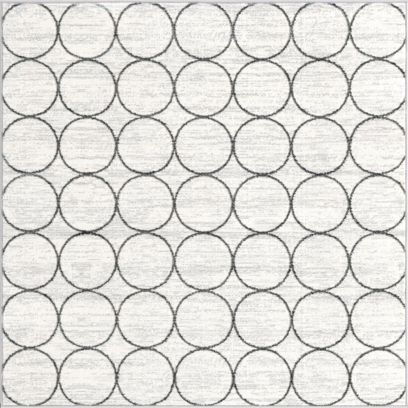 5' 3 x 5' 3 Corvallis · Geometric rug, white