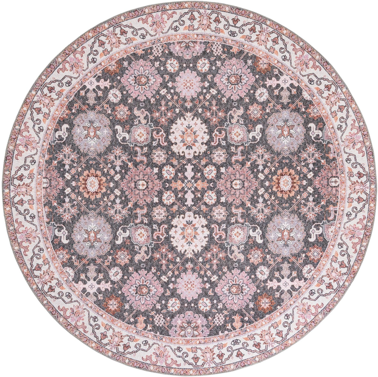 7' 10 x 7' 10 Carden · Border Washable Rug, gray