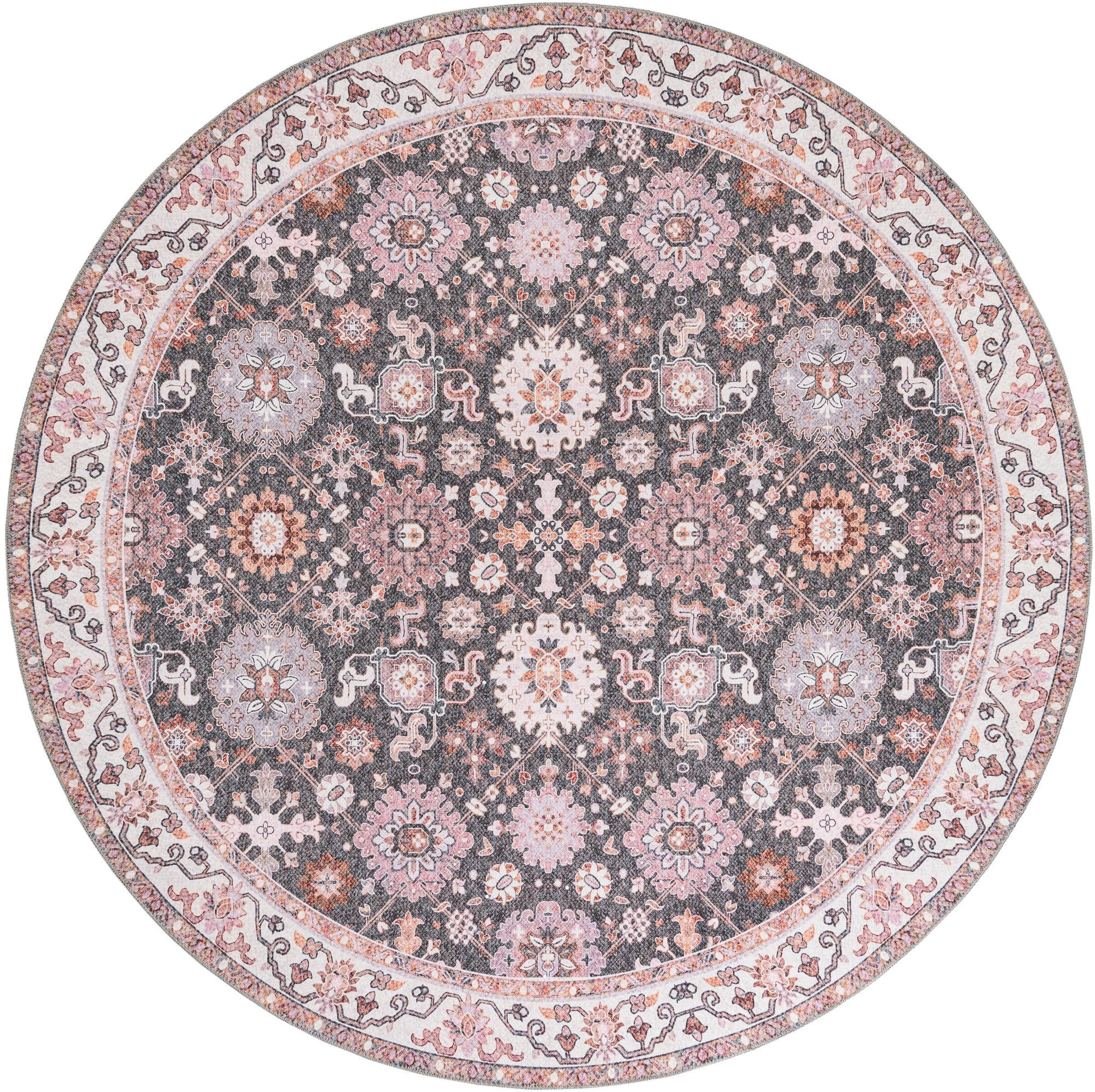 7' 10 x 7' 10 Carden · Border Washable Rug, gray