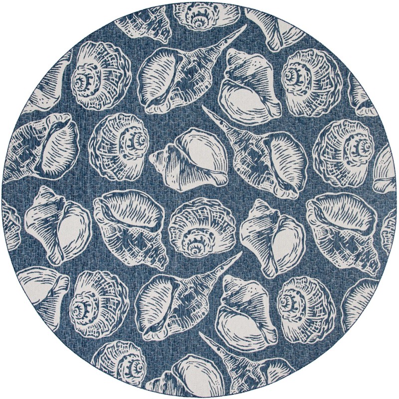 13' x 13' Arcata · Outdoor Rug, navy blue and ivory