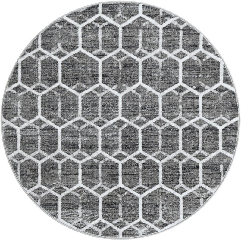 5' x 5' Babcock · Geometric rug, grey