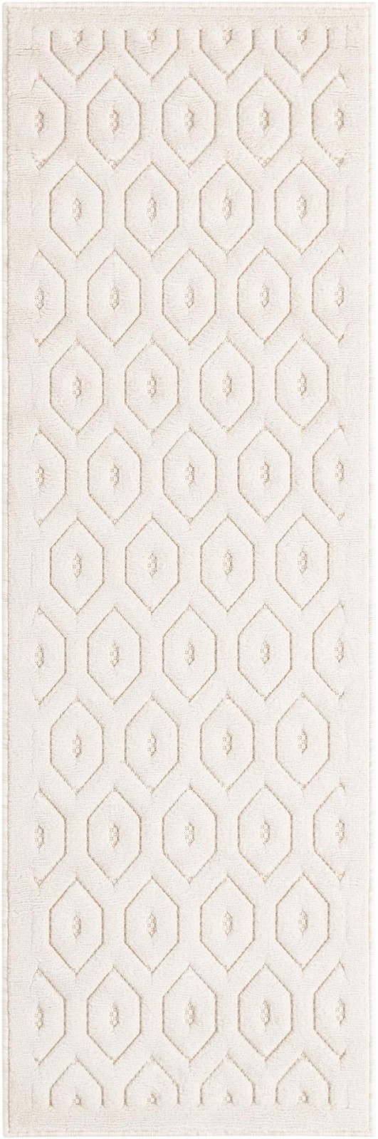 2' x 6' Roanoke · Geometric lattice Outdoor Rug, ivory