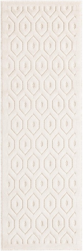 Roanoke · Geometric lattice Outdoor Rug, ivory