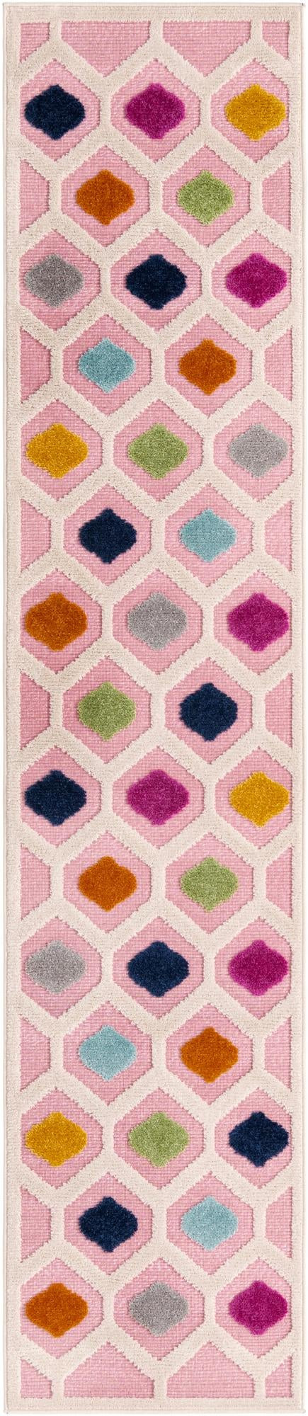 2' x 10' Raleigh · Diamond Outdoor Rug, pink