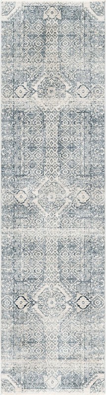 2' 7 x 10' 2 Bradshaw · Border rug, gray