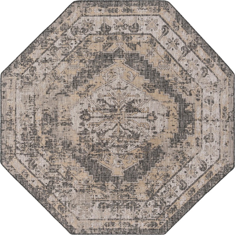 Wylie · Border Outdoor Rug, charcoal