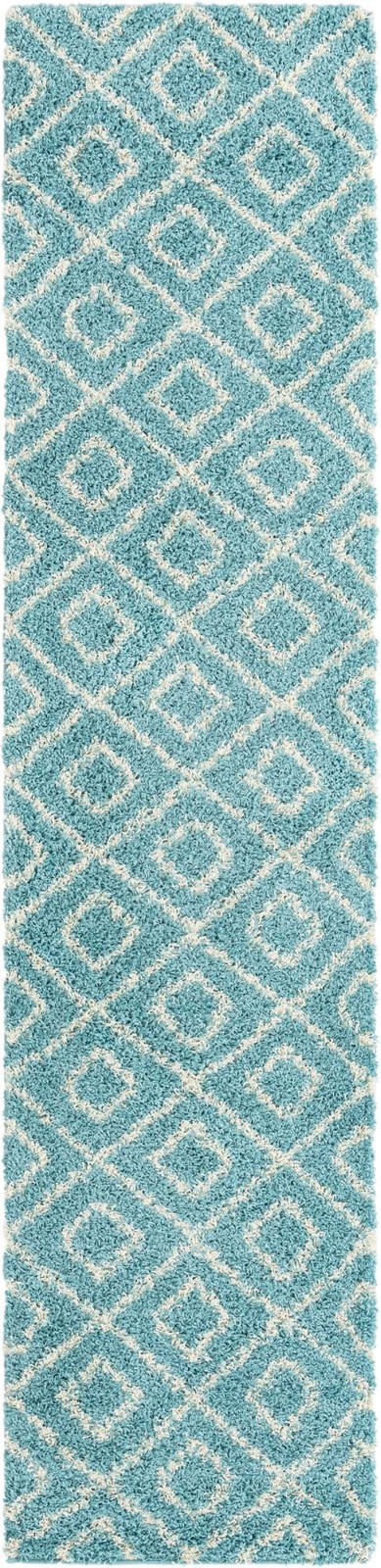 2' 7 x 12' Brock · Diamond Shag Rug, aqua