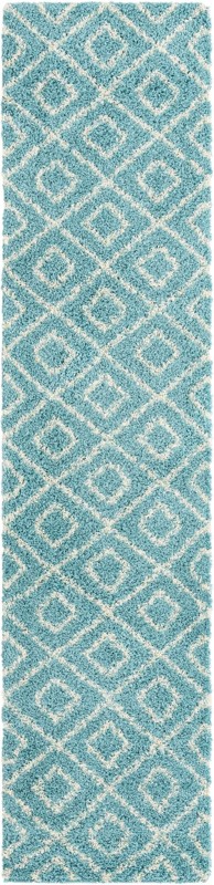 2' 7 x 12' Brock · Diamond Shag Rug, aqua