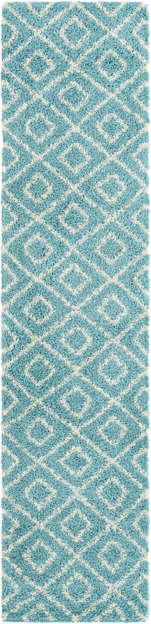 2' 7 x 12' Brock · Diamond Shag Rug, aqua