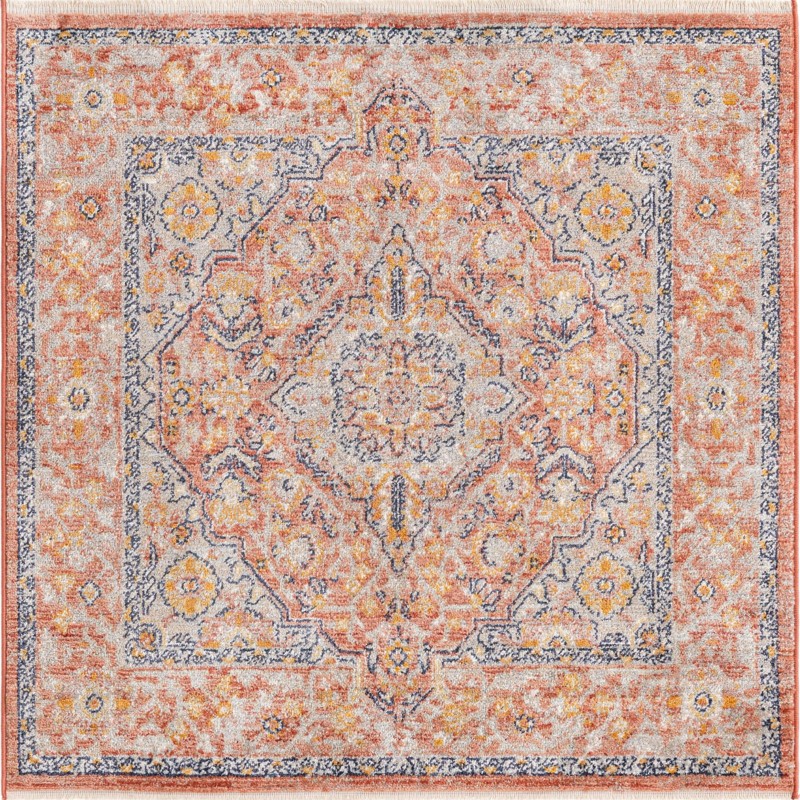 Thane · Medallion rug, brick red and ivory