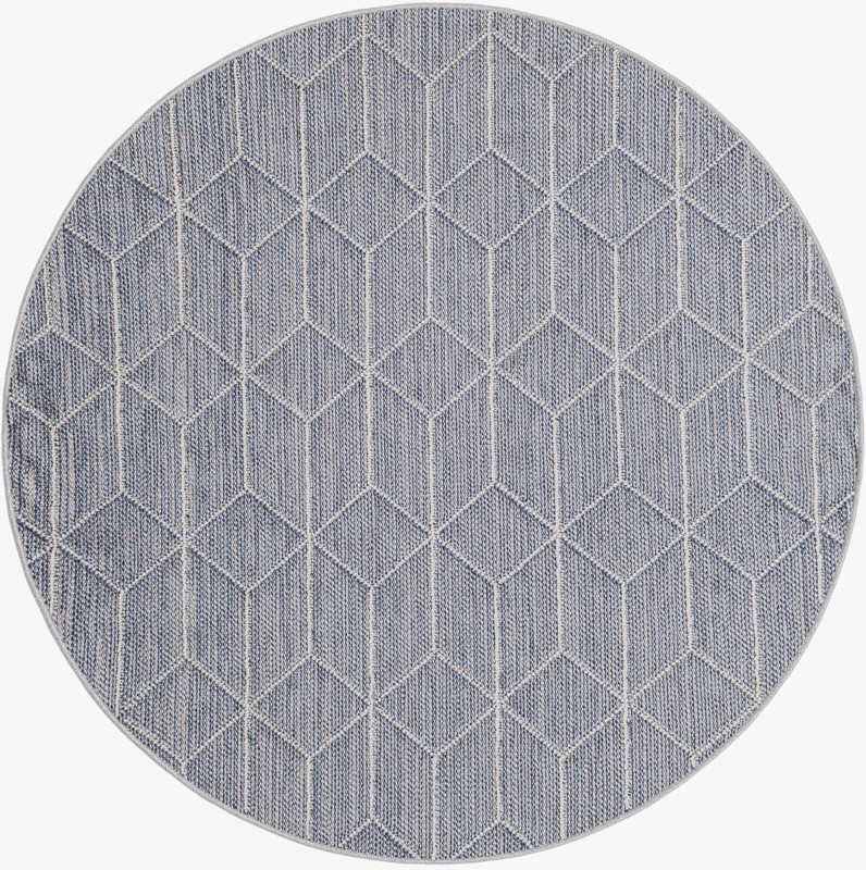 5' 3 x 5' 3 Jasper · Geometric Outdoor Rug, light blue