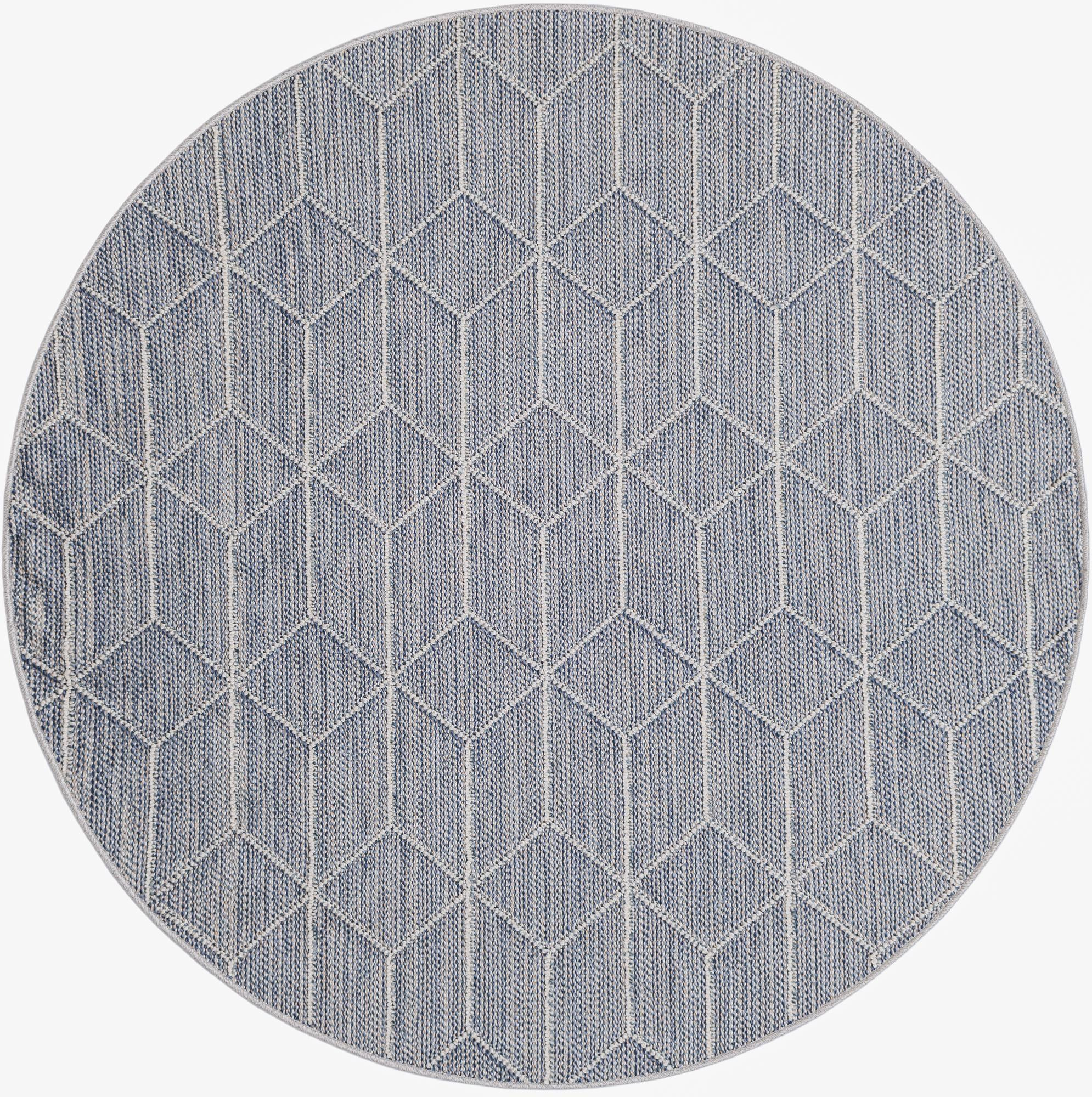 5' 3 x 5' 3 Jasper · Geometric Outdoor Rug, light blue
