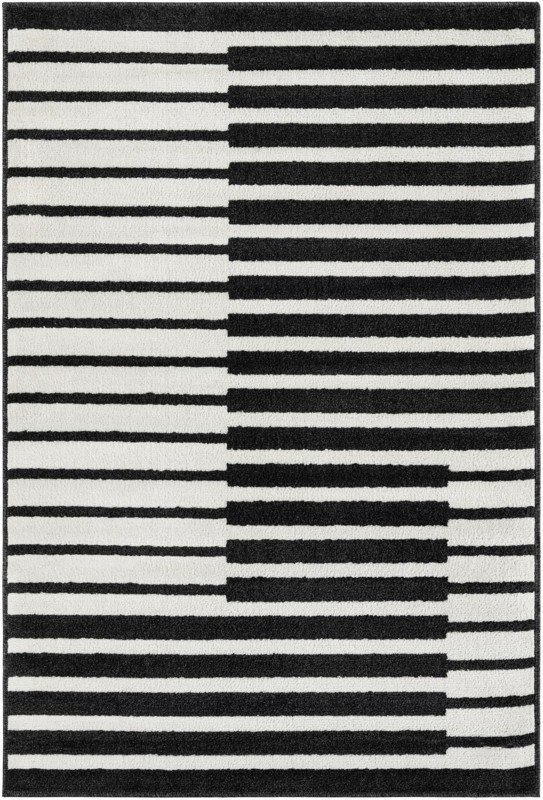 4' x 6' Crossing · Geometric rug, black