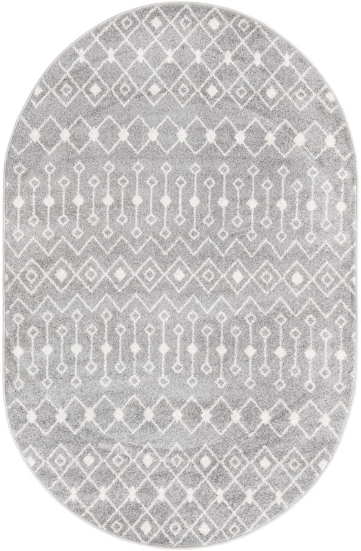 5' 3 x 8' Boswell · Geometric rug, gray and ivory