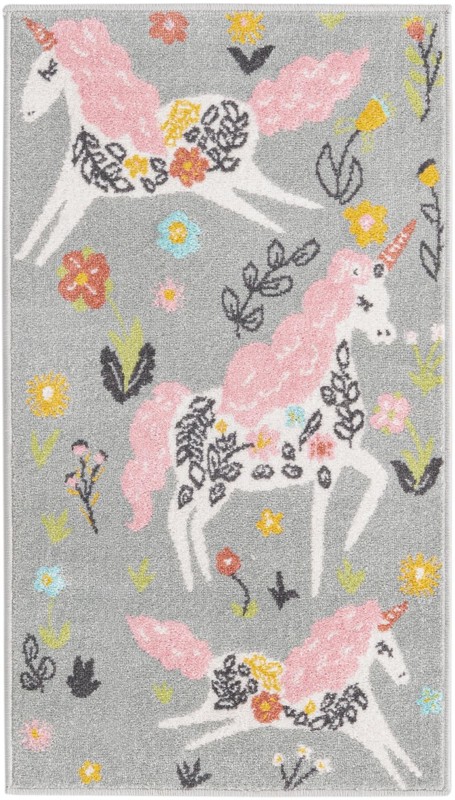 2' 2 x 4' Darcy · Floral / botanical rug, gray