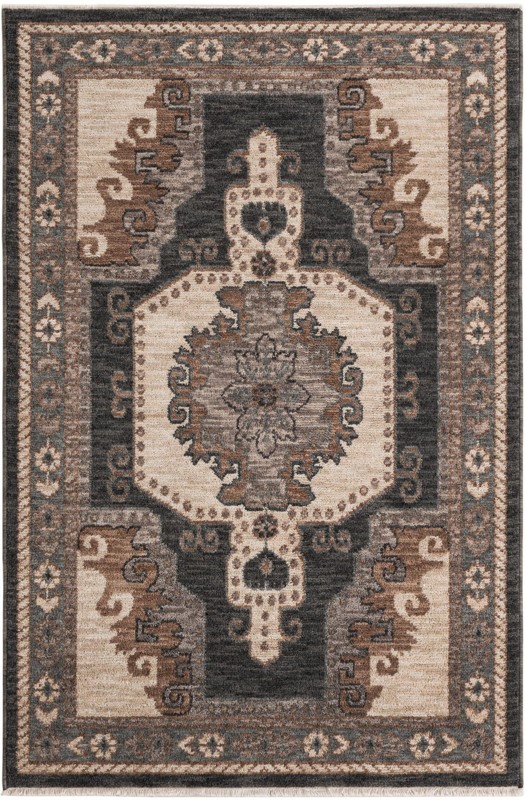 Haskell · Medallion rug, blue and beige