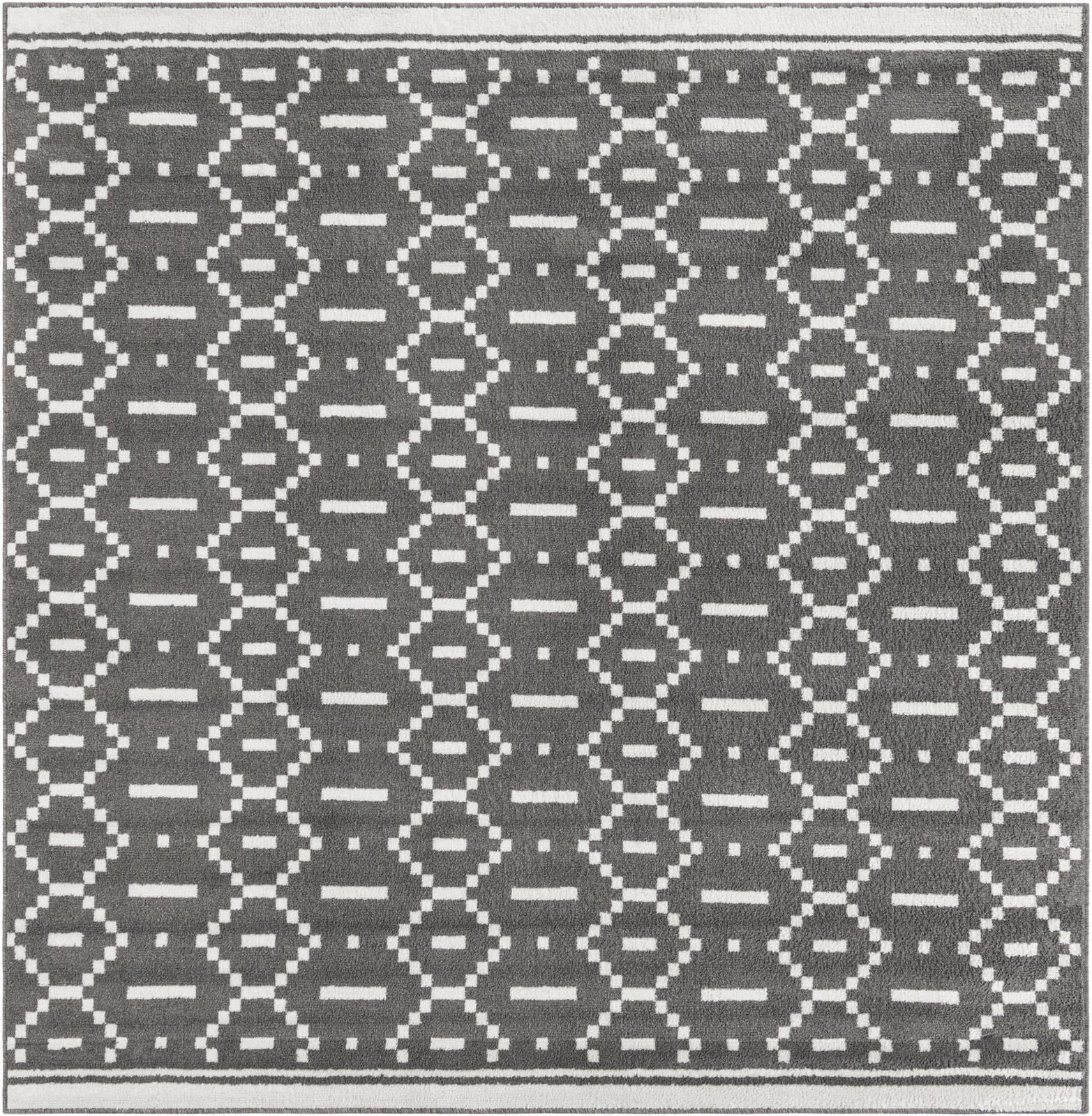 7' 10 x 7' 10 Rankin · Geometric rug, gray and ivory