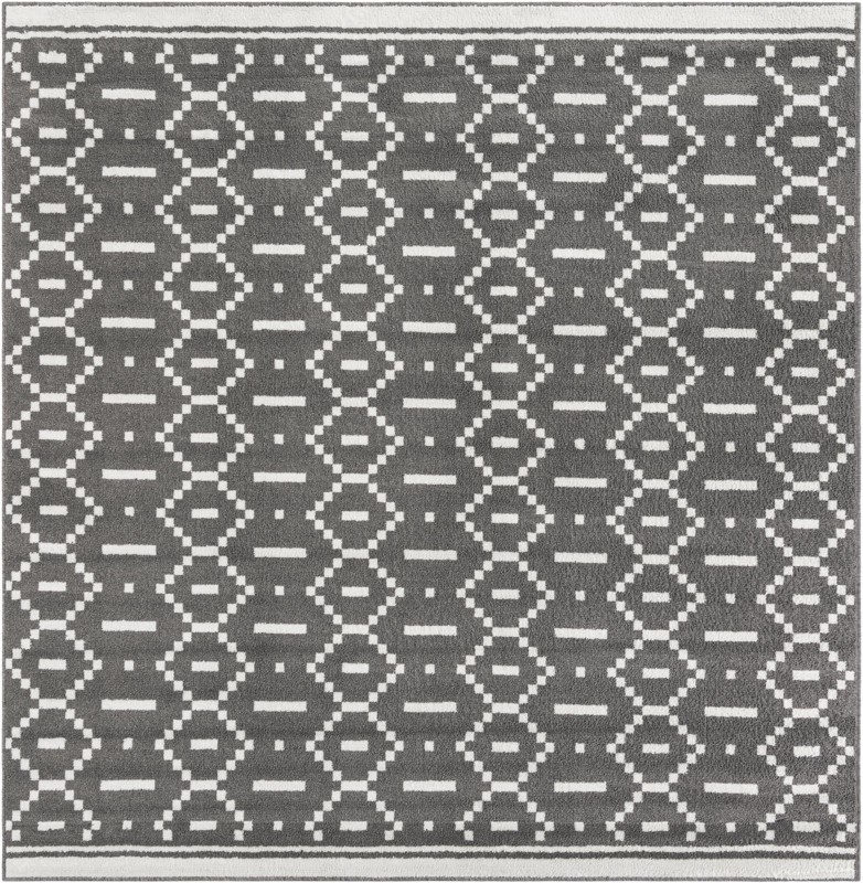 7' 10 x 7' 10 Rankin · Geometric rug, gray and ivory