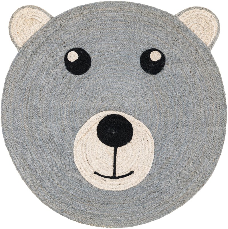 4' 1 x 4' 1 Godwin · Pictoral Braided Jute Rug, gray
