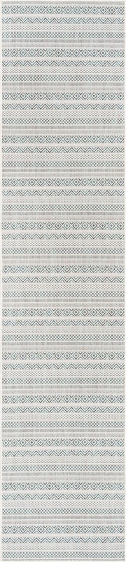 2' 7 x 12' Merlin · Chevron Outdoor Rug, teal