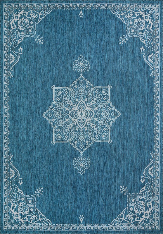 10' x 14' Rhys · Border Outdoor Rug, teal