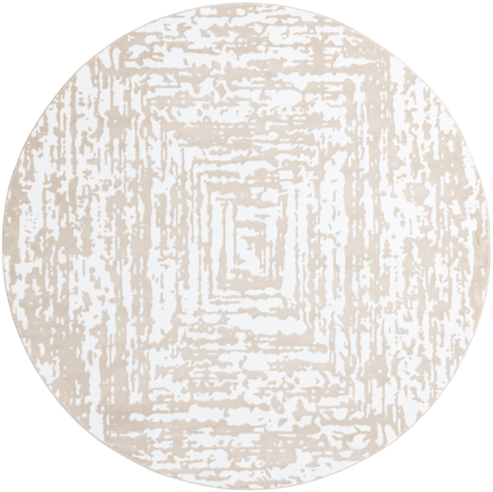 7' 10 x 7' 10 Wrenfield · Abstract bordered rug, bone and beige