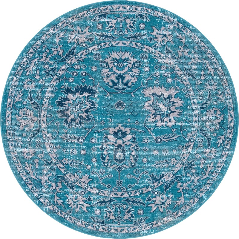 Channing · Border rug, blue