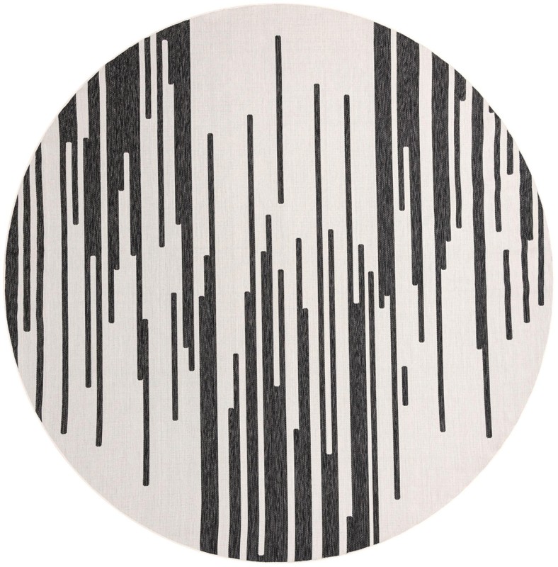 12' x 12' Copse · Abstract Outdoor Rug, black and white