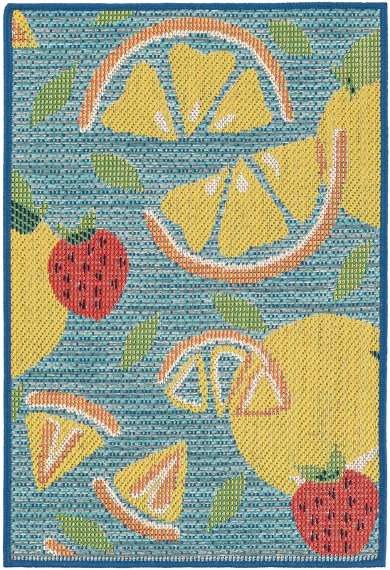 Masterson · Border Outdoor Rug, blue