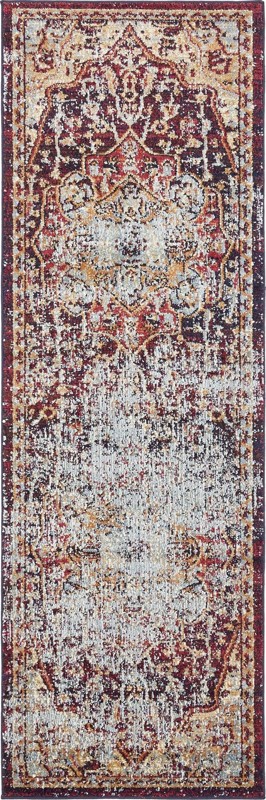 2' 2 x 6' 9 Mowbray · Distressed medallion rug, rust and tan