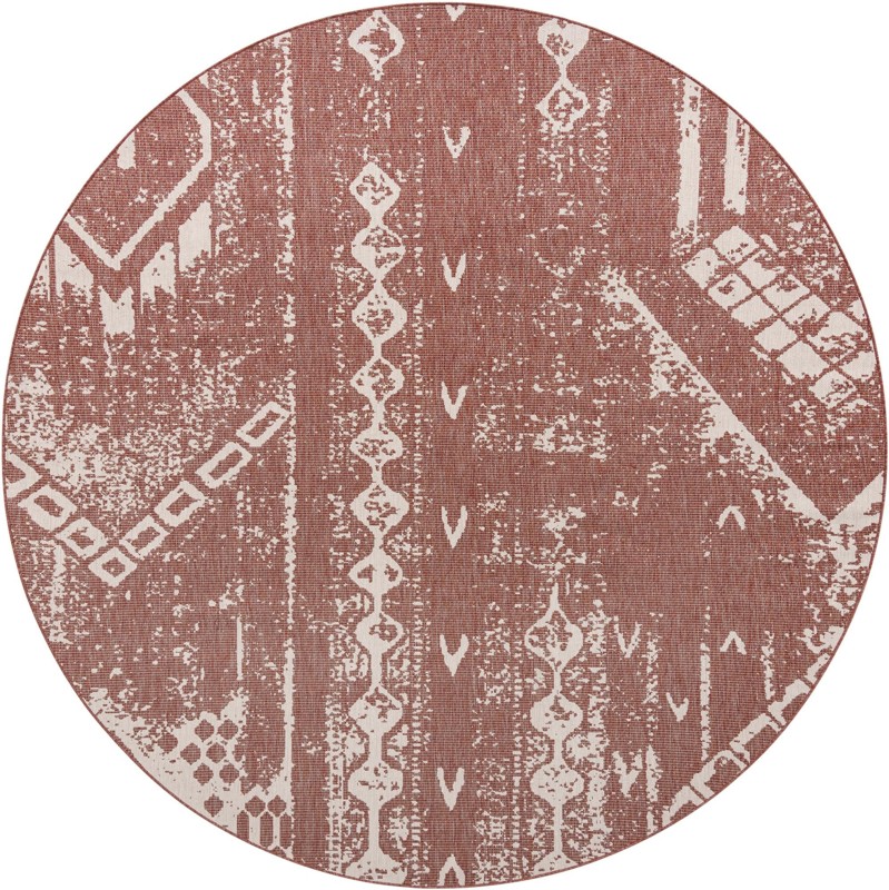 10' 8 x 10' 8 Wildman · Geometric Outdoor Rug, rust red