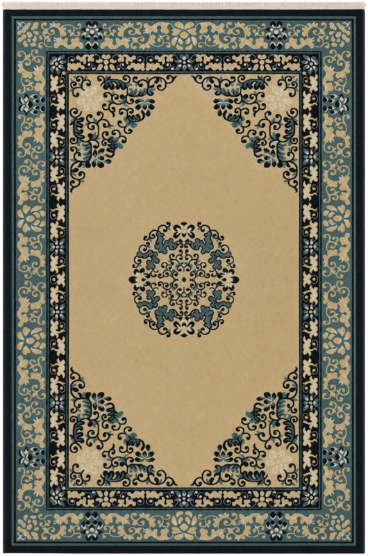 4' x 6' Seldon · Border rug, cream