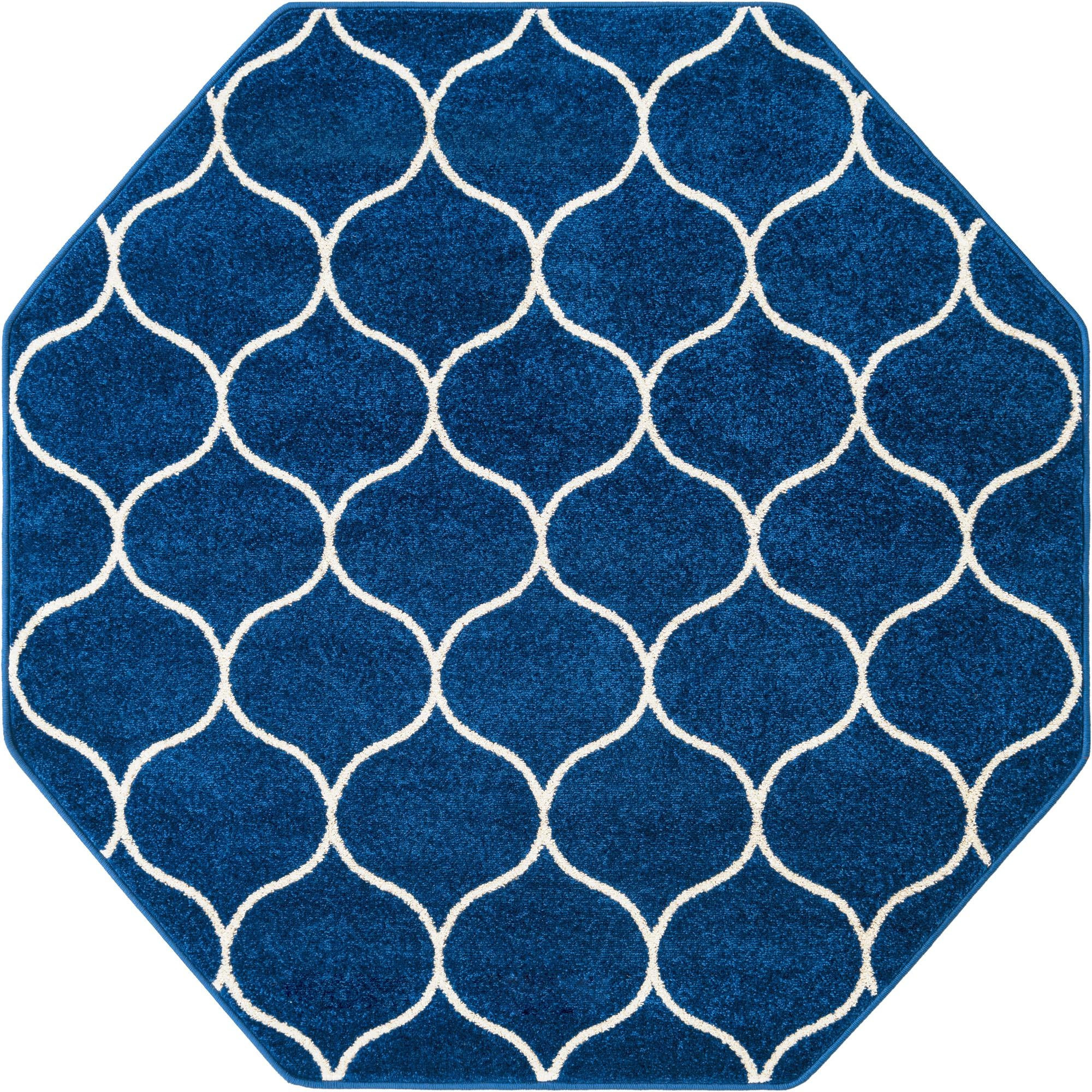5' 3 x 5' 3 Ingram · Lattice rug, navy and ivory