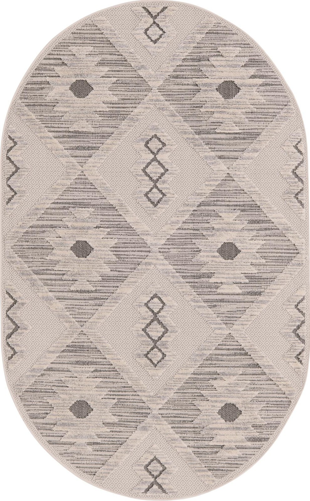 5' 3 x 8' Fletcher · Geometric diamond rug, beige and gray
