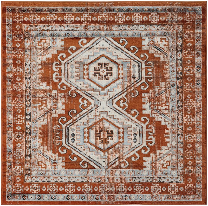 Harmon · Border rug, terracota red