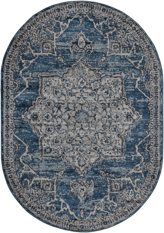 5' 3 x 8' Wade · Medallion rug, blue